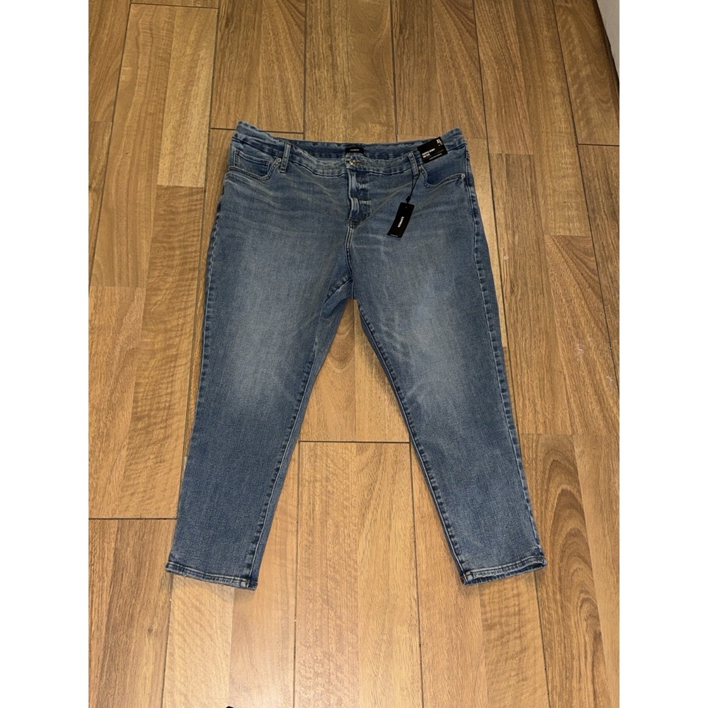 Women's Express Cropped Skinny Mid Rise Flexx Hyper Stretch Jeans Size XL 18/20